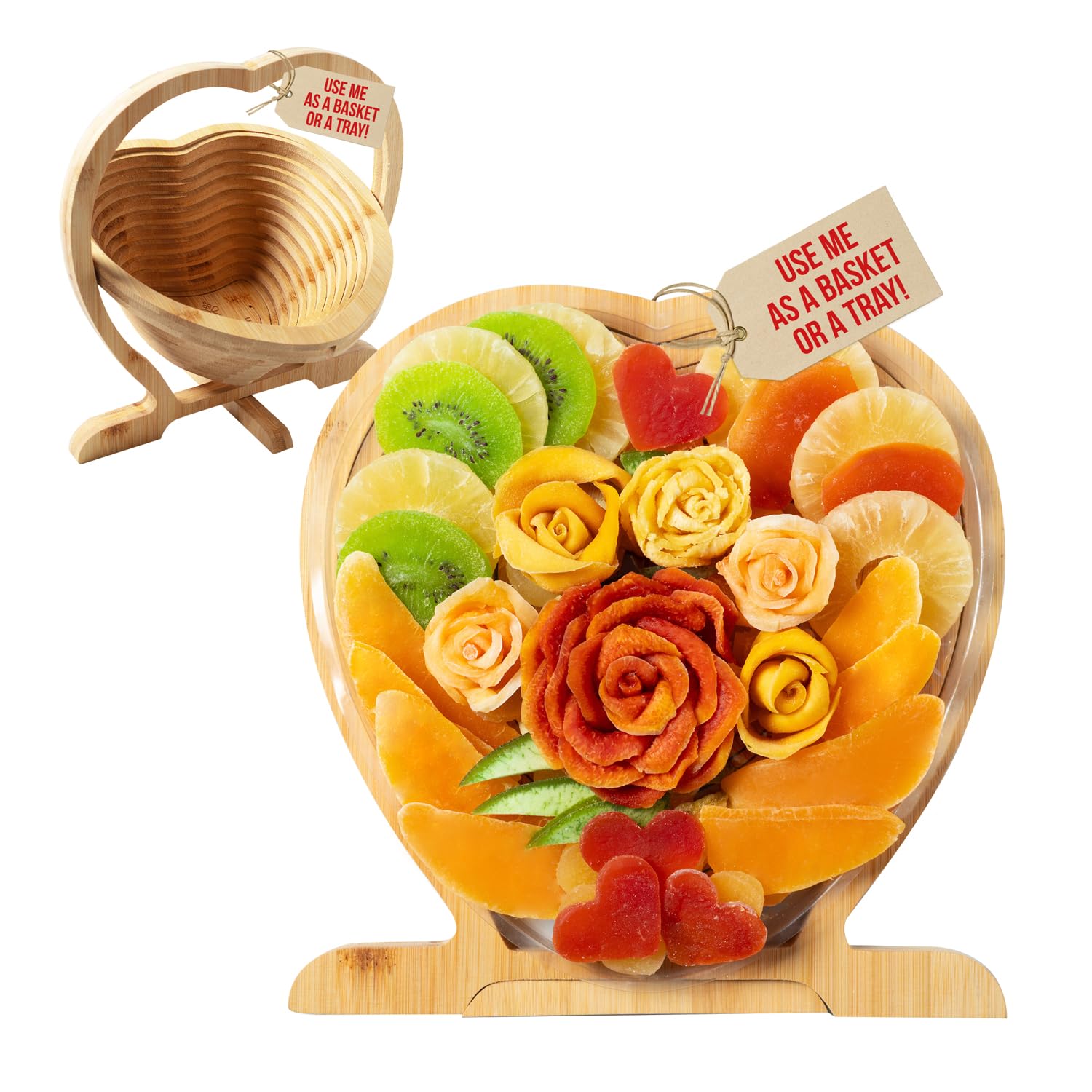 BONNIE AND POP - Dried Fruit Gift Basket - Healthy Gourmet Snack Box - Holiday Food Tray - Variety Snacks - Birthday, Sympathy, Mom, Dad, Corporate Tray - Bonnie & Pop