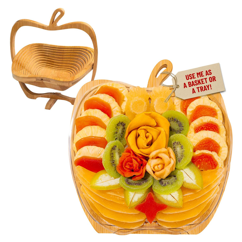 BONNIE AND POP - Dried Fruit Gift Basket - Healthy Gourmet Snack Box - Holiday Food Tray - Variety Snacks - Birthday, Sympathy, Mom, Dad, Corporate Tray - Bonnie & Pop